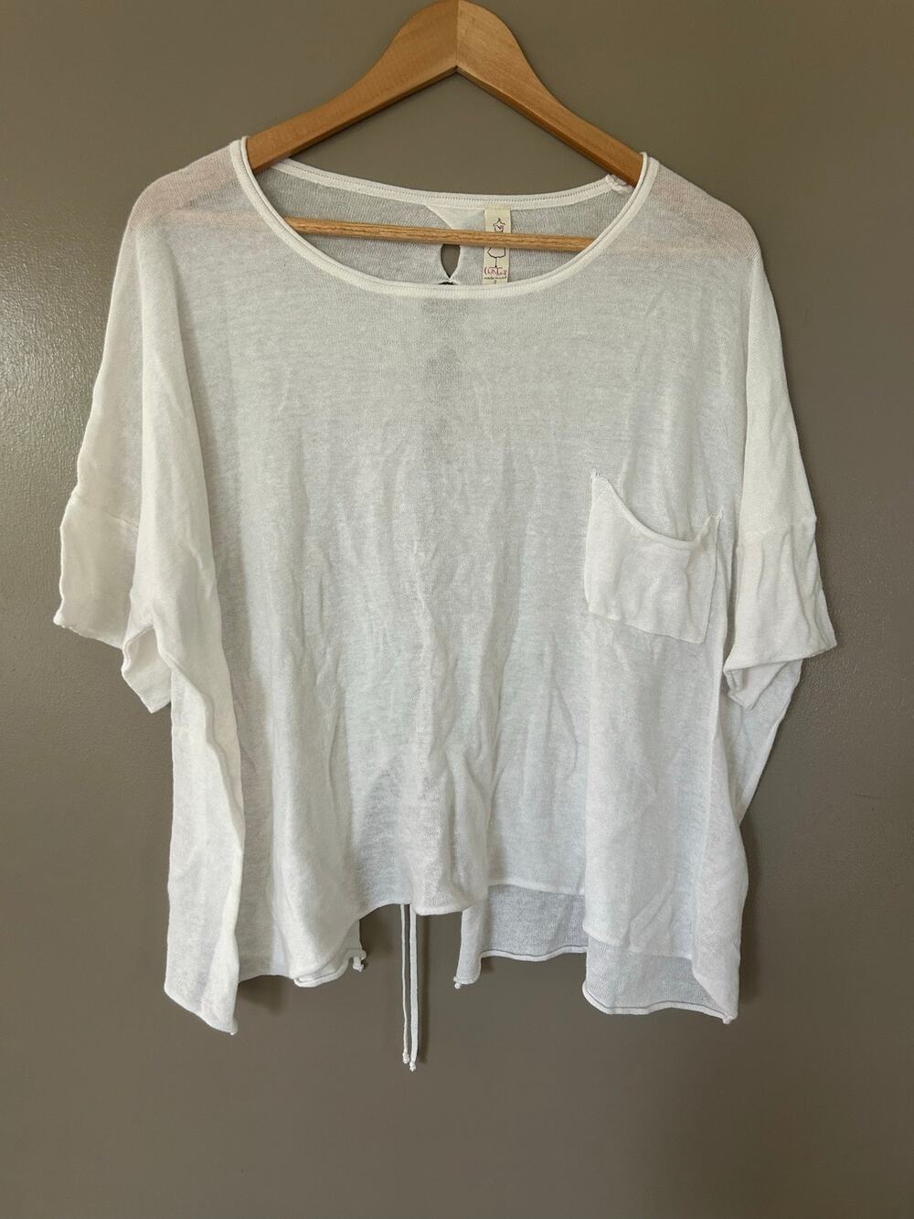 CHALET Caren WhiteCrinkle ShabbyChic Boho Lagenlook Split Back Pockettee beachy